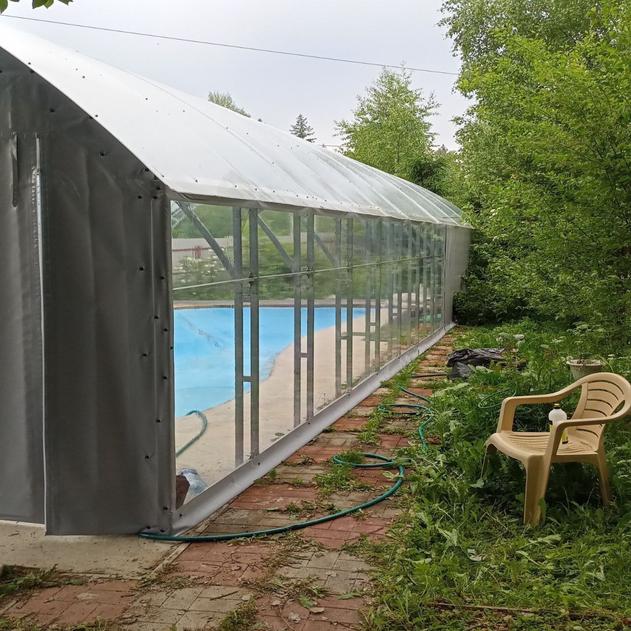 Мягкое остекление павильона с бассейном в городе Поворино